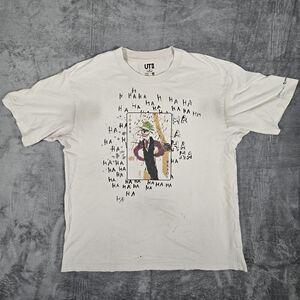 Uniqlo x Basquiat x Warner Bros Size Med Beige Joker Graphic Tee Distressed